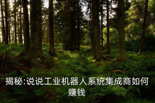 揭秘:說說工業(yè)機器人系統(tǒng)集成商如何賺錢