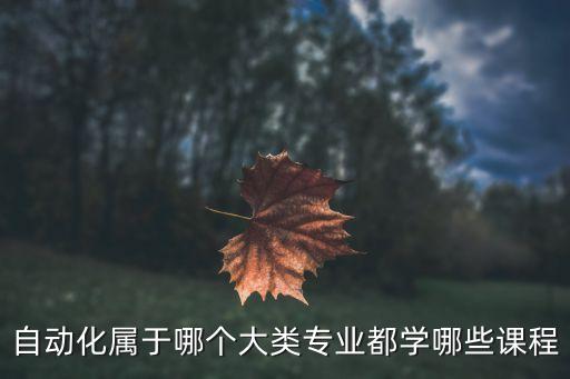 自動(dòng)化屬于哪個(gè)大類專業(yè)都學(xué)哪些課程