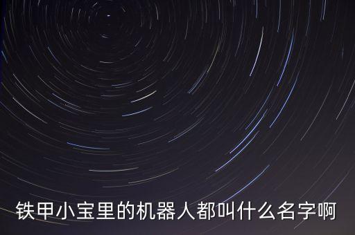 鐵甲小寶里的機(jī)器人都叫什么名字啊