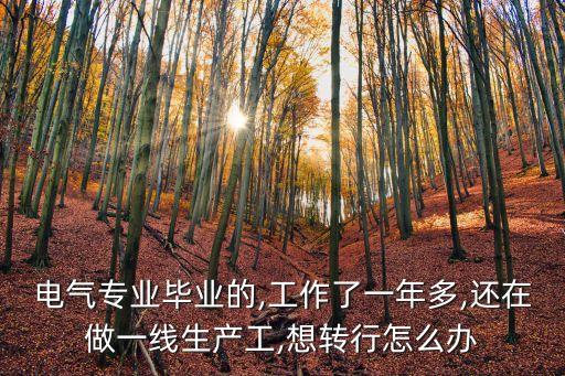 電氣專業(yè)畢業(yè)的,工作了一年多,還在做一線生產工,想轉行怎么辦