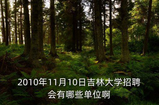 2010年11月10日吉林大學(xué)招聘會有哪些單位啊