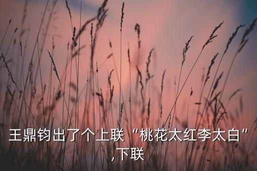 王鼎鈞出了個(gè)上聯(lián)“桃花太紅李太白”,下聯(lián)