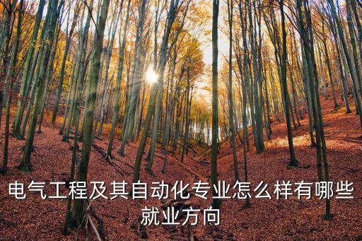 電氣工程及其自動(dòng)化專業(yè)怎么樣有哪些就業(yè)方向