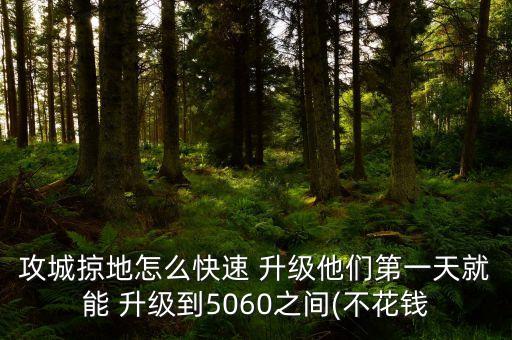 攻城掠地怎么快速 升級他們第一天就能 升級到5060之間(不花錢