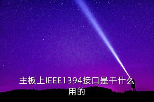 主板上IEEE1394接口是干什么用的
