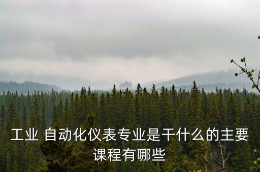 工業(yè) 自動(dòng)化儀表專(zhuān)業(yè)是干什么的主要課程有哪些