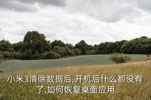小米3清除數(shù)據(jù)后,開機(jī)后什么都沒有了,如何恢復(fù)桌面應(yīng)用