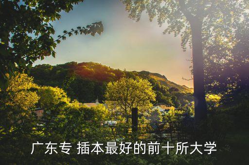 廣東專 插本最好的前十所大學(xué)