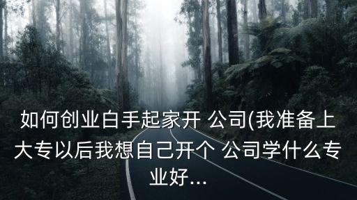 如何創(chuàng)業(yè)白手起家開 公司(我準(zhǔn)備上大專以后我想自己開個(gè) 公司學(xué)什么專業(yè)好...