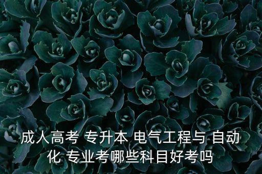 成人高考 專升本 電氣工程與 自動(dòng)化 專業(yè)考哪些科目好考嗎