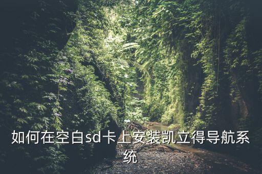 如何在空白sd卡上安裝凱立得導(dǎo)航系統(tǒng)