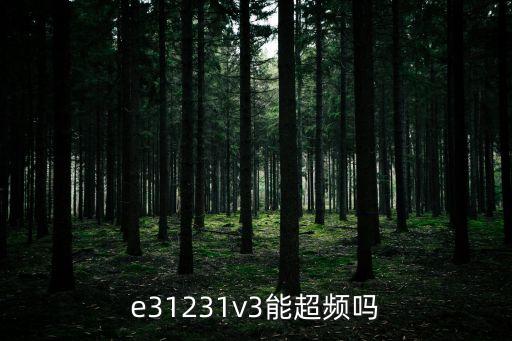 e31231v3能超頻嗎