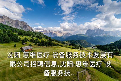 沈陽 惠維醫(yī)療 設備服務技術發(fā)展有限公司招聘信息,沈陽 惠維醫(yī)療 設備服務技...