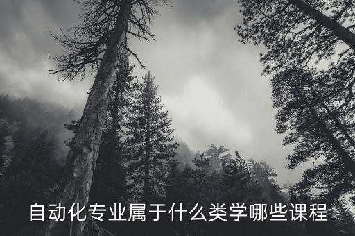 自動化專業(yè)屬于什么類學哪些課程