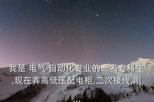 我是 電氣 自動(dòng)化專業(yè)的一名?？粕?現(xiàn)在弄高低壓配電柜,二次接線,剛...
