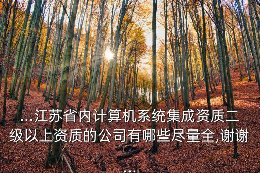 ...江蘇省內(nèi)計(jì)算機(jī)系統(tǒng)集成資質(zhì)二級(jí)以上資質(zhì)的公司有哪些盡量全,謝謝...