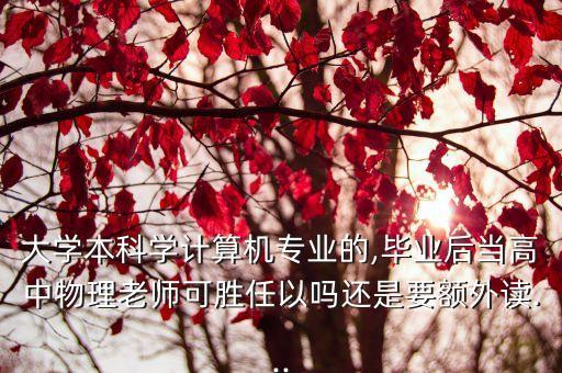 大學(xué)本科學(xué)計算機專業(yè)的,畢業(yè)后當(dāng)高中物理老師可勝任以嗎還是要額外讀...