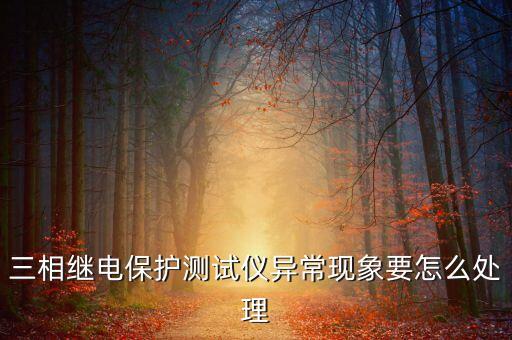三相繼電保護(hù)測(cè)試儀異?，F(xiàn)象要怎么處理