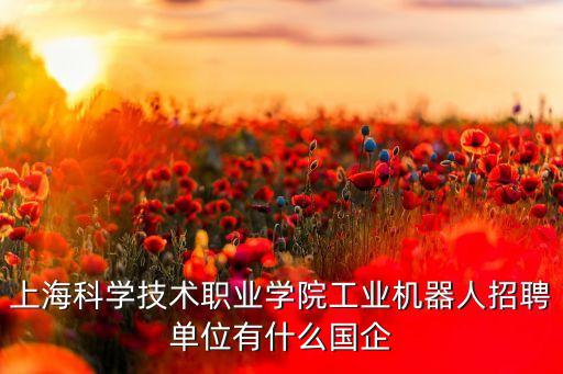 上?？茖W技術職業(yè)學院工業(yè)機器人招聘單位有什么國企