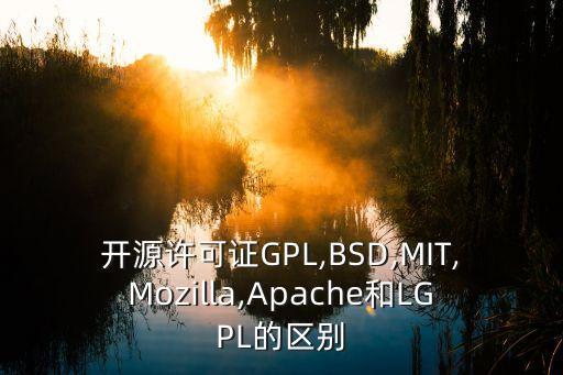 開源許可證GPL,BSD,MIT,Mozilla,Apache和LGPL的區(qū)別