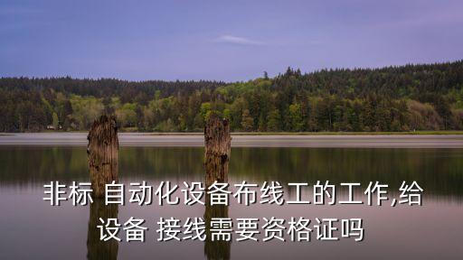  非標(biāo) 自動(dòng)化設(shè)備布線工的工作,給設(shè)備 接線需要資格證嗎