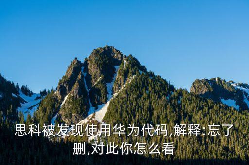 思科被發(fā)現(xiàn)使用華為代碼,解釋:忘了刪,對此你怎么看