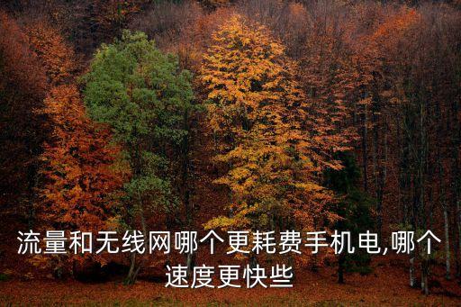 流量和無線網(wǎng)哪個更耗費手機電,哪個速度更快些