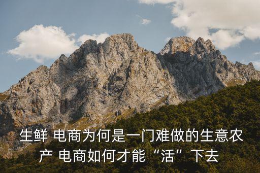  生鮮 電商為何是一門難做的生意農(nóng)產(chǎn) 電商如何才能“活”下去