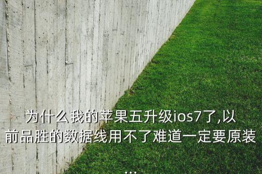 為什么我的蘋(píng)果五升級(jí)ios7了,以前品勝的數(shù)據(jù)線用不了難道一定要原裝...