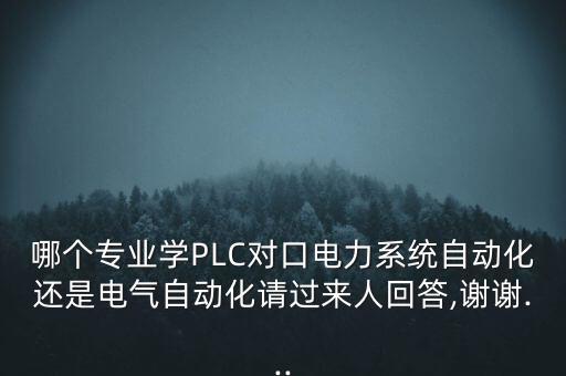 哪個(gè)專(zhuān)業(yè)學(xué)PLC對(duì)口電力系統(tǒng)自動(dòng)化還是電氣自動(dòng)化請(qǐng)過(guò)來(lái)人回答,謝謝...