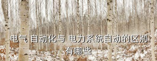 電氣 自動化與 電力系統(tǒng)自動的區(qū)別有哪些