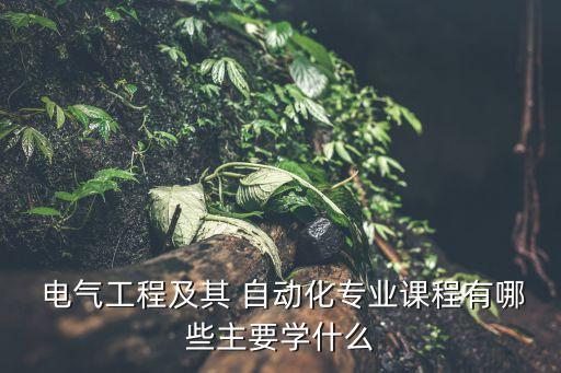  電氣工程及其 自動化專業(yè)課程有哪些主要學(xué)什么