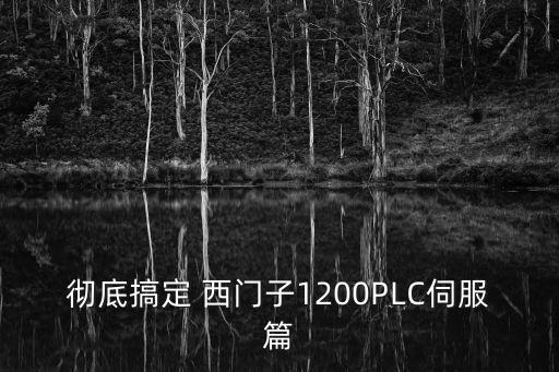 徹底搞定 西門子1200PLC伺服篇