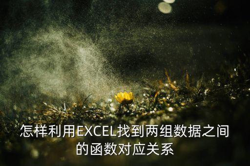 怎樣利用EXCEL找到兩組數(shù)據(jù)之間的函數(shù)對(duì)應(yīng)關(guān)系