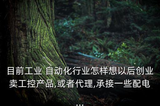 目前工業(yè) 自動(dòng)化行業(yè)怎樣想以后創(chuàng)業(yè)賣工控產(chǎn)品,或者代理,承接一些配電...