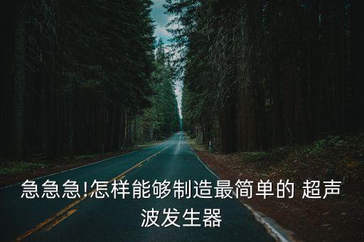 急急急!怎樣能夠制造最簡單的 超聲波發(fā)生器