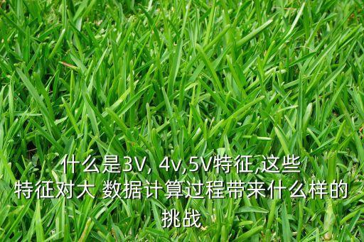 什么是3V, 4v,5V特征,這些特征對大 數據計算過程帶來什么樣的挑戰(zhàn)