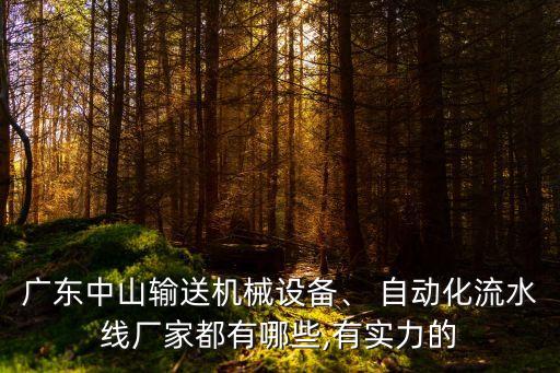 廣東中山輸送機(jī)械設(shè)備、 自動(dòng)化流水線廠家都有哪些,有實(shí)力的