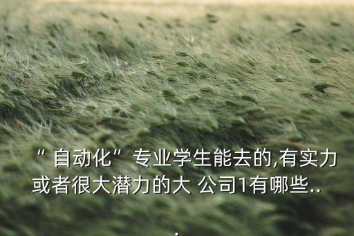 “ 自動(dòng)化”專業(yè)學(xué)生能去的,有實(shí)力或者很大潛力的大 公司1有哪些...