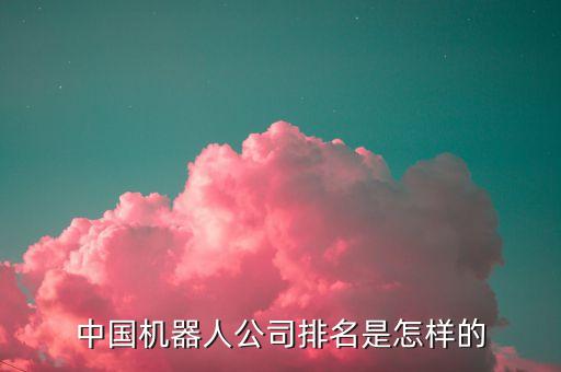 中國(guó)機(jī)器人公司排名是怎樣的