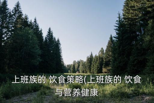 上班族的 飲食策略(上班族的 飲食與營養(yǎng)健康