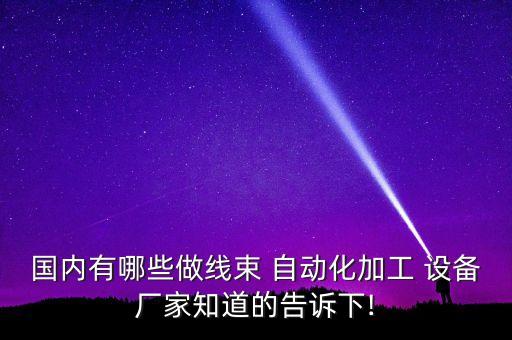 國(guó)內(nèi)有哪些做線束 自動(dòng)化加工 設(shè)備廠家知道的告訴下!