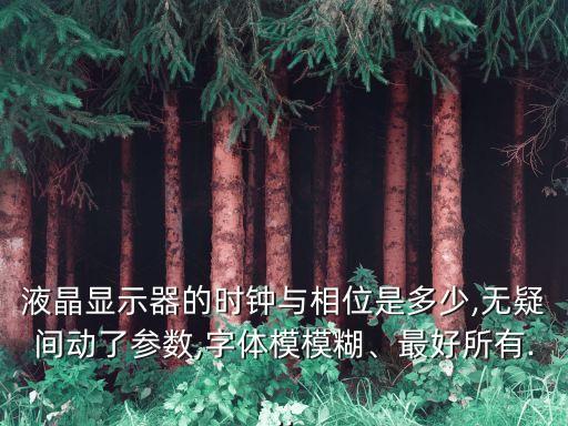 液晶顯示器的時(shí)鐘與相位是多少,無疑間動(dòng)了參數(shù),字體模模糊、最好所有...