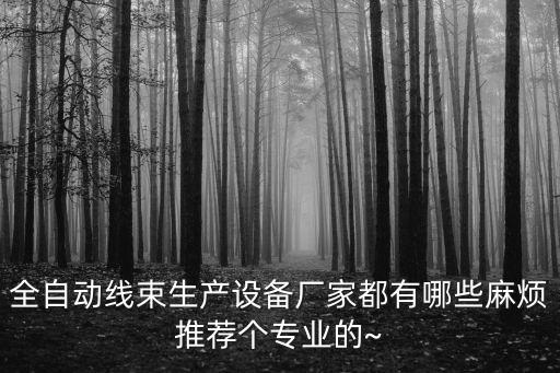 全自動(dòng)線束生產(chǎn)設(shè)備廠家都有哪些麻煩推薦個(gè)專業(yè)的~