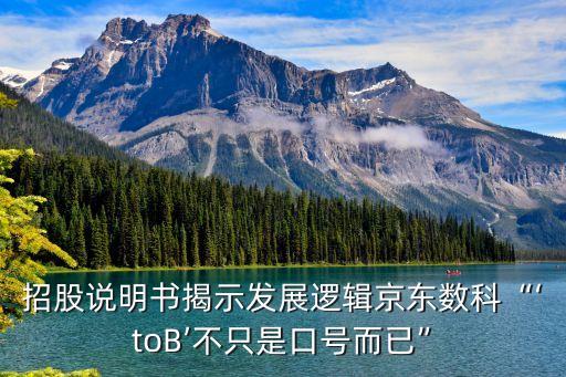 招股說(shuō)明書(shū)揭示發(fā)展邏輯京東數(shù)科“‘toB’不只是口號(hào)而已”