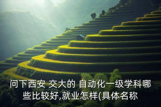 問下西安 交大的 自動化一級學(xué)科哪些比較好,就業(yè)怎樣(具體名稱