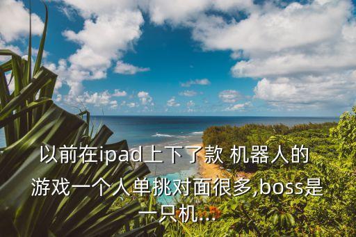以前在ipad上下了款 機器人的 游戲一個人單挑對面很多,boss是一只機...