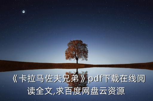 《卡拉馬佐夫兄弟》pdf下載在線閱讀全文,求百度網(wǎng)盤云資源