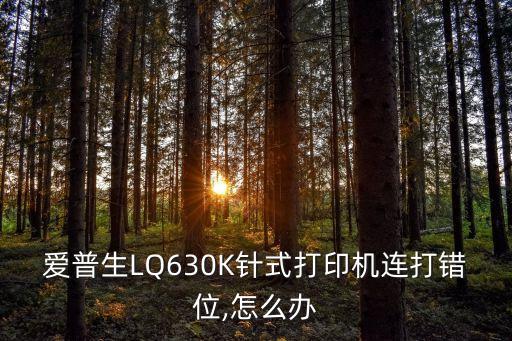 愛普生LQ630K針式打印機(jī)連打錯(cuò)位,怎么辦