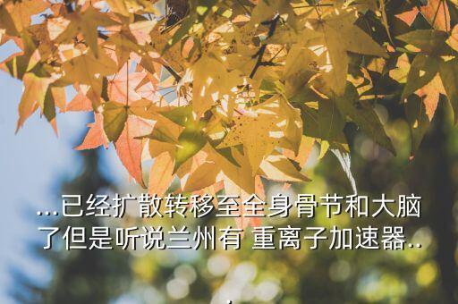 ...已經(jīng)擴(kuò)散轉(zhuǎn)移至全身骨節(jié)和大腦了但是聽說蘭州有 重離子加速器...